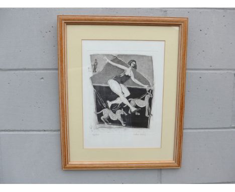 JOHN KIKI (b1943) A framed and glazed etching, Pencil signed no 24/50, image size 29.5cm x 24.5cm
