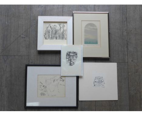 A collection of six vintage limited edition etchings and prints including Pickering etc, Mary Hayes, two small framed prints 