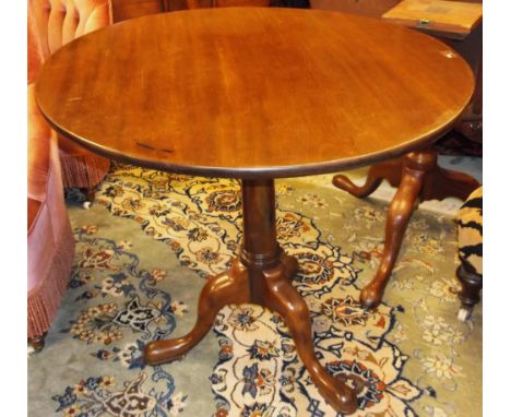 TRIPOD TABLE, George III mahogany with circular tilt top, 71cm H x 79cm D. (with faults, old repairs)