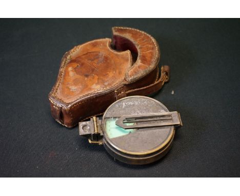 An Early 20th Century British Military Field Compass, Maker Marked For J.H. STEWARD Of 406 Strand, London, Complete With Orig