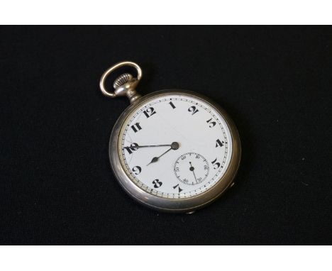 A British World War Two Top Winding Pocket Watch, Marked 29375 W To The Verso Together With The British Broad Arrow Mark. 