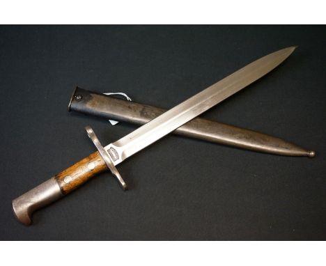 A Swiss Model 1918/55 Bayonet. The Blade Marked Waffenfabrik Neuhausen Together With Scabbard. 