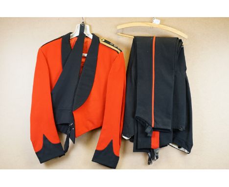A British Army Officers Mess Uniform To Include Jacket, Trousers &amp; Waistcoat. 