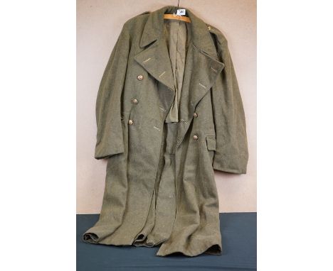 A British Army Post World War Two Military Great Coat, Dated 1954 