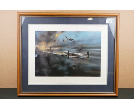 A Framed And Glazed Robert Taylor Print Titled "The Dambusters", Signed By Air Marshall Sir Harold (Mick) Martin, KCB, DSO, D