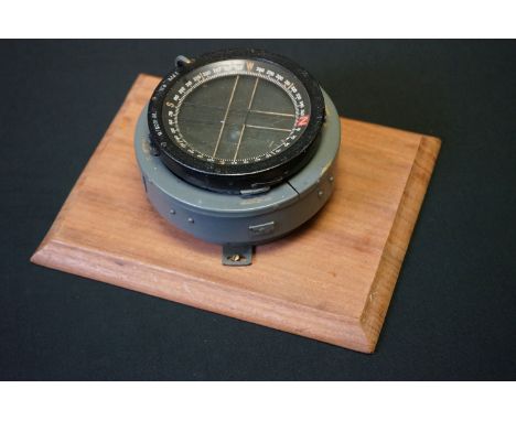 An Original WWII Second World War RAF Royal Air Force Spitfire Type P11 Navigation Grid Steering Compass. The compass Mounted
