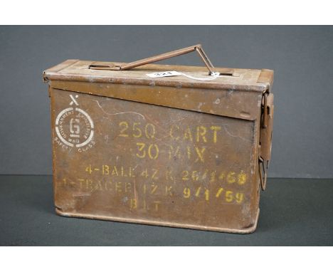 A British Military 250 Cartridge Ammunition Box, Marked With The British Broad Arrow. 
