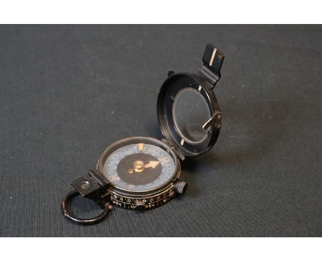 A World War Two British Military Issued Marching Compass, Marked To The Verso MK.IX B.9408 F. BARKER &amp; SON (1932) Ltd, Lo