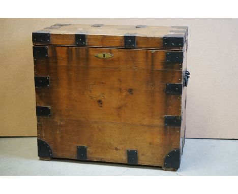 A 19th Century Cavalry Officers Campaign Boot Box / Trunk / Chest With Five Fitted Trays For Boots And Spurs. 