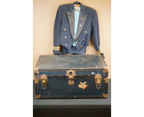 A British Royal Air Force / RAF storage trunk together with RAF Uniform 