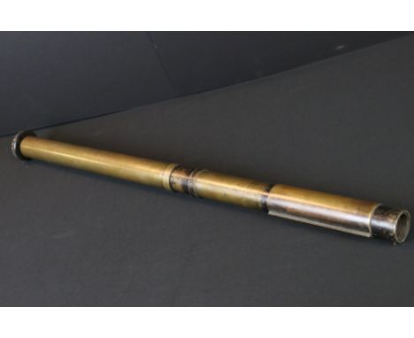 A British Military Brass Sighting Telescope Marked 'TS No.15 Mk 1, No.9590, R &amp; J Beck Ltd, London', Marked With The Brit