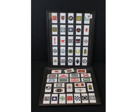 A Framed And Glazed Set Of Army Corps And Divisional Signs Cigarette Cards By Players Cigarettes. 