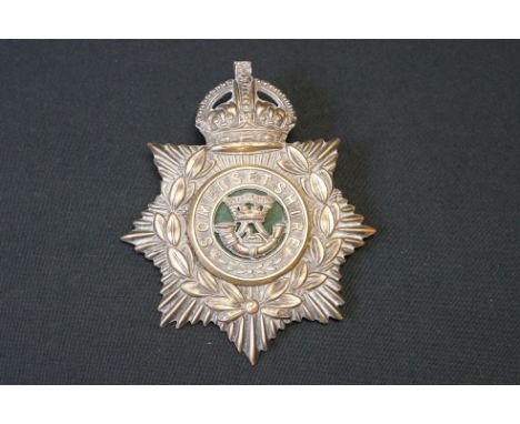 A British Military The Somerset (Somersetshire) Light Infantry Regimental Helmet Badge With King Crown And Twin Loop Fixings 