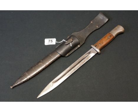 A World War Two / WW2 German K98 Mauser Bayonet, Marked 43 ASW To The Blade Indicating Production By E. &amp; F. Horster &amp