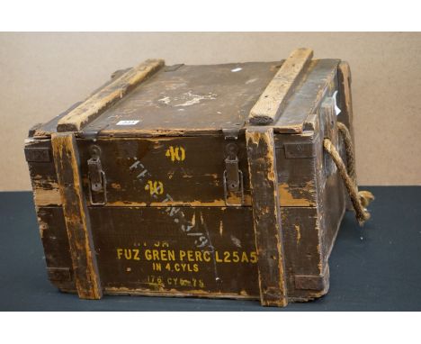 A British Military Wooden Hand Grenade Ammunition Box. 