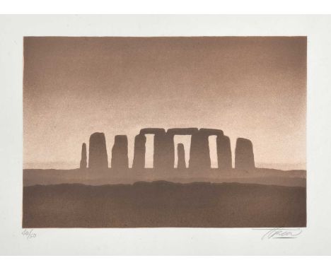 Trevor Grimshaw (1947-2001)"Stonehenge"Signed and numbered 40/50, lithograph, 30cm by 40cm