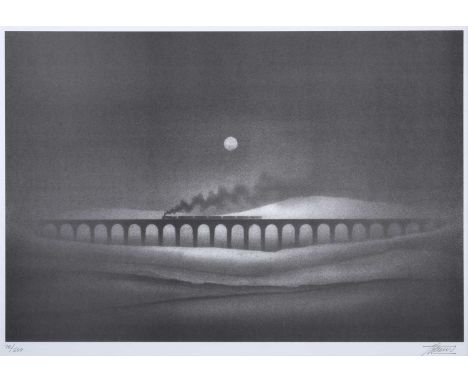Trevor Grimshaw (1947-2001)"Ribblehead Viaduct"Signed and numbered 70/500, lithograph, 35.5cm by 50cm