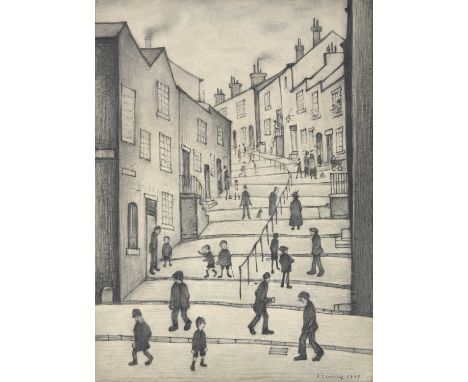 Laurence Stephen Lowry RBA, RA (1887-1976)"The Stepped Street" Signed and dated 1929, pencil, 38cm by 27.5cmProvenance: Phill