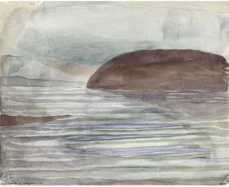 Norman Adams RA (1927-2005) "Caolas on Scarp" Initialled, inscribed and dated (19)69, pencil and watercolour, 25cm by 30.5cm