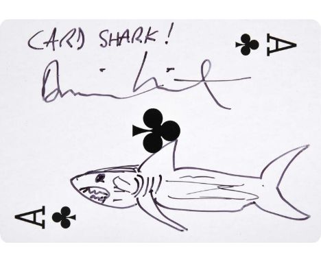 Damien Hirst (b.1965)"Card Shark"Signed and inscribed, marker pen on a black Ace of Spades playing card, 8.5cm by 12.5cm (unf