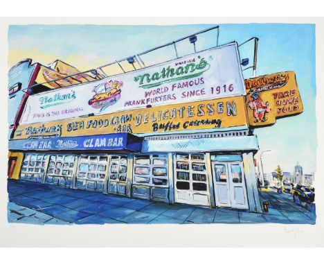 Bob Dylan (b.1941) American"Clam Bar, Surf Avenue" (2017)Signed and numbered 203/295, giclee print from "The Beaten Path", 69