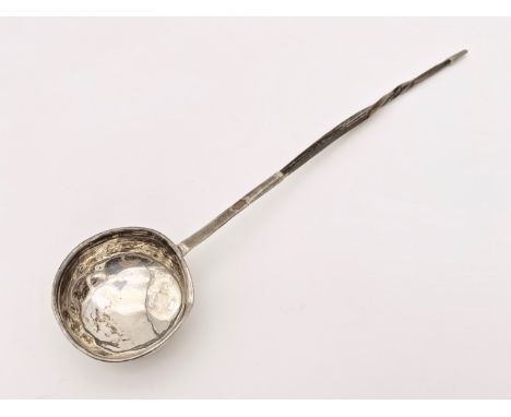 A Georgian baleen-handled silver punch ladle, (a/f)