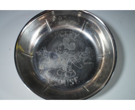 A vintage cavalier Disney Mickey Mouse, Donald Duck and Goofy electroplate dish