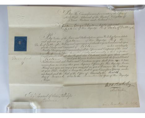 A British Royal Naval Commission relating to George Thomas Gordon's appointment as Captain of HMS Duke of Wellington in 1854.