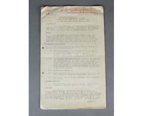 RAF Air/Sea Rescue Report note no.93 describing the ditching of Mosquito IIE H.J. 660 (157 Squadron, Predannack, 19 Group). D