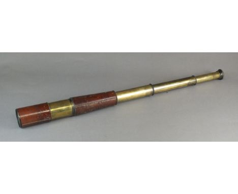 A First World War MkIV signals and general service telescope the leather-clad, three drawer telescope manufactured by R.J Bec