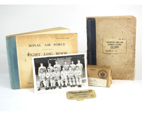 A Second World War Air Bomber's 'Caterpillar Club' club group relating to RAF F/Sgt. Reginald E. Roff [641155] comprising a g