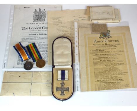 A Great War Military Cross group of three medals awarded to "2nd Lt. William Roy Webb" 5th Att'd 2nd Btn. Royal Fusiliers, wi