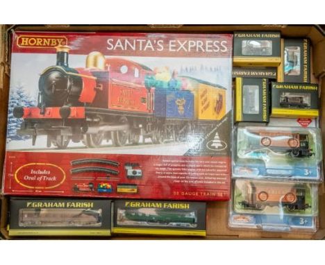 Hornby OO gauge Santa's express train set, with controller and track, ready to use. 2x OO gauge Bachmann Thomas &amp; friends