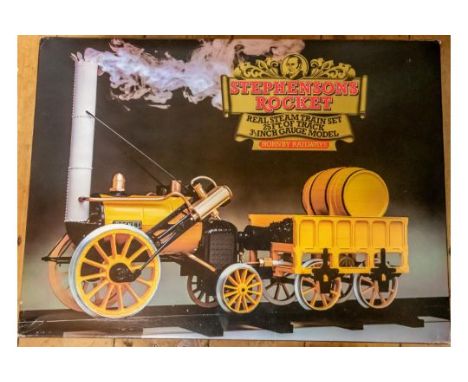 Hornby railways 3.5" Gauge  "Stephensons Rocket" Real live steam train.  Set contains 25 feet of track ( will form and oval) 