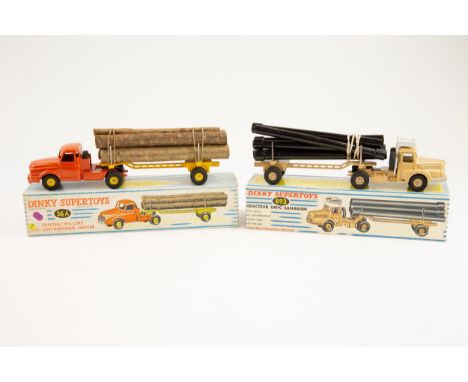2 Dinky French Supertoys. A Tracteur Unic Saharien (893). In beige with white roof box, beige metal wheels with black tyres, 