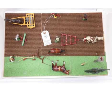 A well made Diorama. 'Plough Team &amp; Sowing' using Britains Figures and accessories. Including a 2 horse plough with ploug