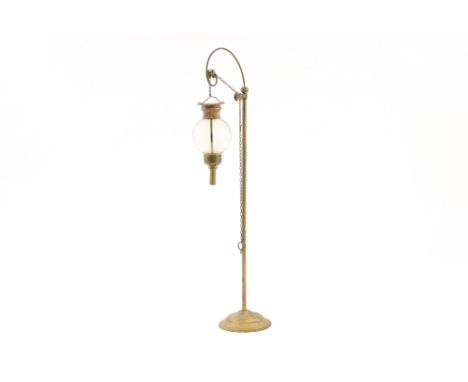 Marklin very early cast metal &amp; Tinplate street lamp post. Its finished in gold with gold circular base, has the original