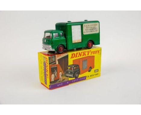 Dinky Toys Bedford T.K. Box Van (450). A scarce promotional example in CASTROL metallic green with red plastic wheels, 'P&amp