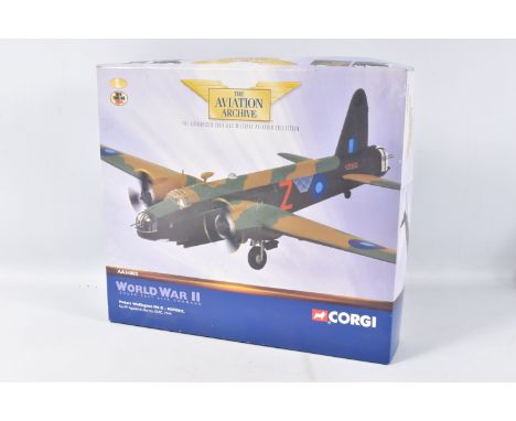 A BOXED CORGI WORLD WAR II WICKERS WELLINGTON MK.X - HZ950:Z 1:71 SCALE MODEL AIRCRAFT, numbered AA34802, painted in black wi