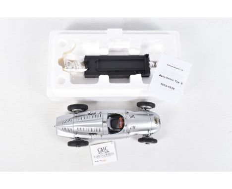 A BOXED CMC AUTO-UNION TYP D 1938/1939 SCALE 1:18 MODEL VEHICLE, numbered M-027, painted white, appears in new condition pack