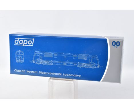 A BOXED DAPOL OO GAUGE CLASS 52 WESTERN LOCOMOTIVE, 'Western Ruler' No.D1050, weathered B.R. blue livery with full yellow end