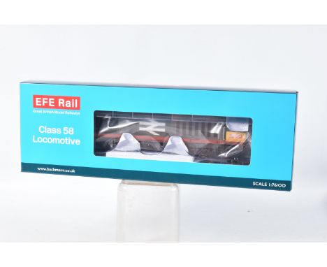 A BOXED EFE RAIL/BACHMANN OO GAUGE CLASS 58 LOCOMOTIVE No.58 011, in weathered B.R. Railfreight red stripe livery (E84005), a