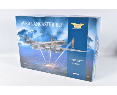 A BOXED CORGI AVRO LANCASTER B.1 SCALE 1:72 MODEL AIRCRAFT, numbered AA32601, painted in dark green and dark brown camo with 