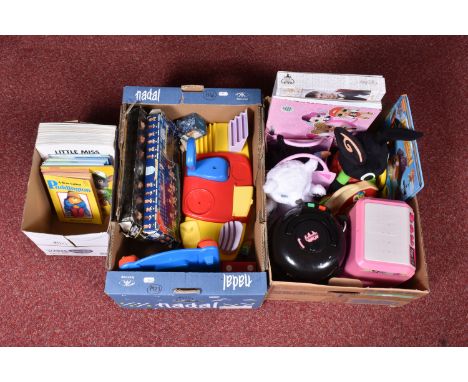 A QUANTITY OF ASSORTED MODERN TOYS AND DOLLS, to include battery operated Numatic 'Hetty' toy vacuum cleaner, with hose, exte