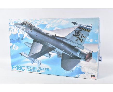 A BOXED UNBUILT HASEGAWA HOBBY KITS F-16C FIGHTING FALCON ' RAMSTEIN' 1:32 MODEL MILITARY AIRCRAFT, numbered S27:500, 08027, 