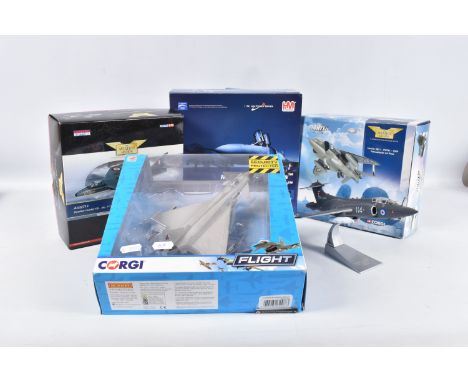 FOUR BOXED DIECAST MODEL AIRCRAFT, all 1/72 scale except as noted below, Corgi Aviation Archive Hawker Hunter F.6 - No.74 Sqn