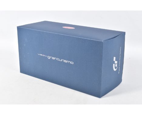 A BOXED AUTOART BUGATTI VISION GRAN TURISMO 1:18 MODEL VEHICLE, numbered 70986, in Bugatti light blue racing and blue carbon,