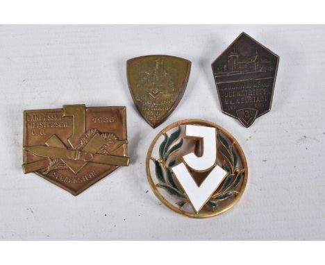 A COLLECTION OF FOUR JUNGVOLK CHRISTIAN SOCIALIST PARTY BADGES, the Jung volk was the junior movement of the Christian Social
