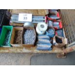 1 Stillage of Fixings inc nails, nuts bolts, tape, etc