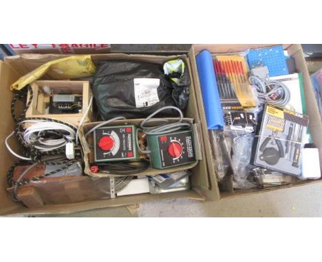 A quantity of Fleischmann track controllers and other electrical equipment for model railways, and a small number of model ma